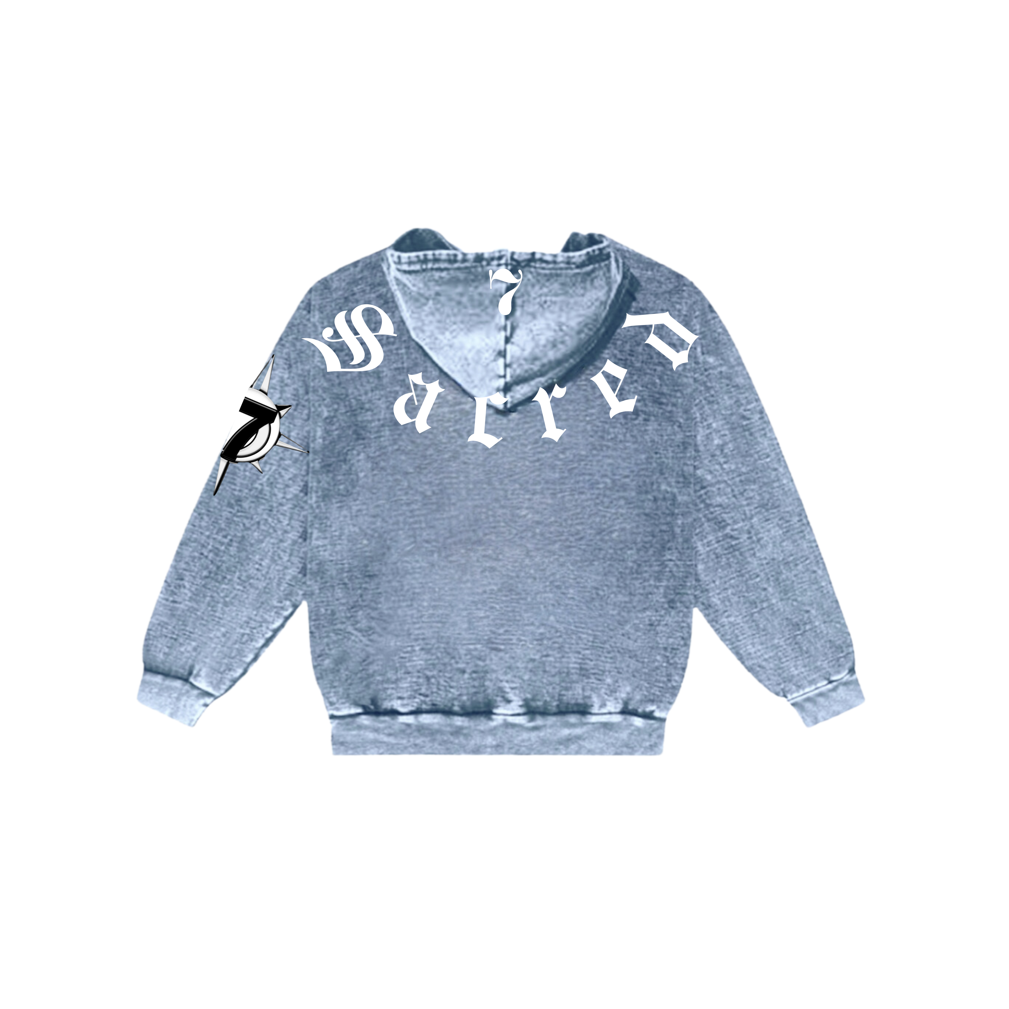 Sacred 7 StoneWash Hoodie (Steel Blue)