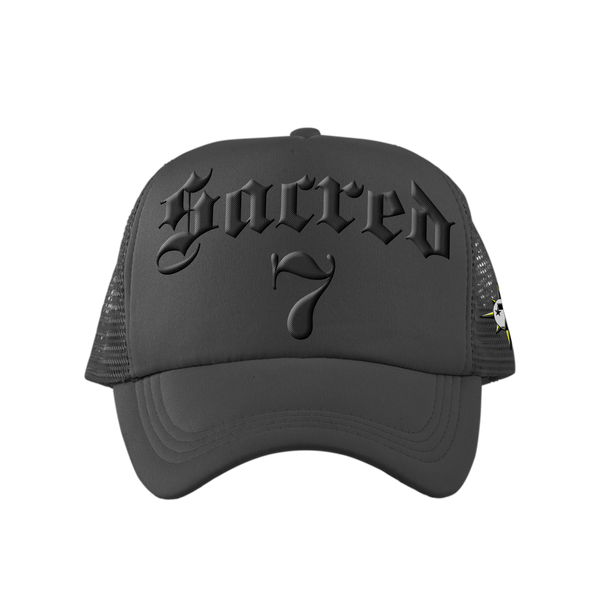 Sacred 7 Embroidered Trucker - Charcoal Grey